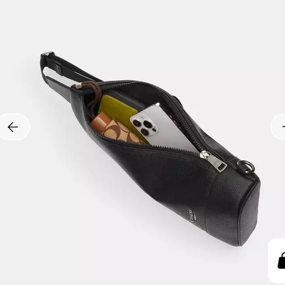 NWT Coach Dominic Sling Leather Black Signature Monogram Bag - Picture 5 of 6